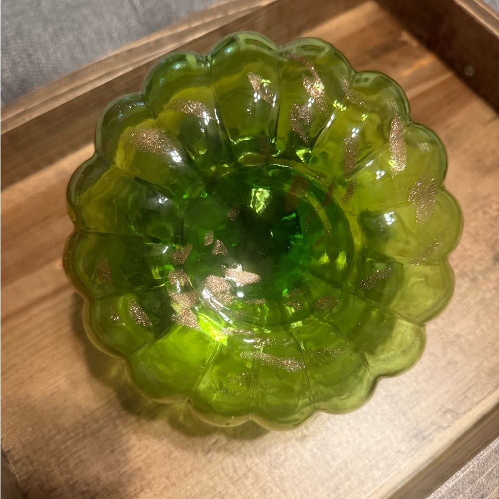 Green Glass Pumpkin Decor - Picture 5 of 5